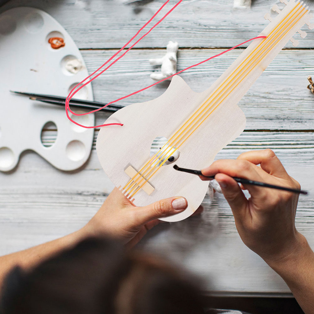 Musical Instrument Groups - 8Pcs Children Blank Wooden Guitar DIY