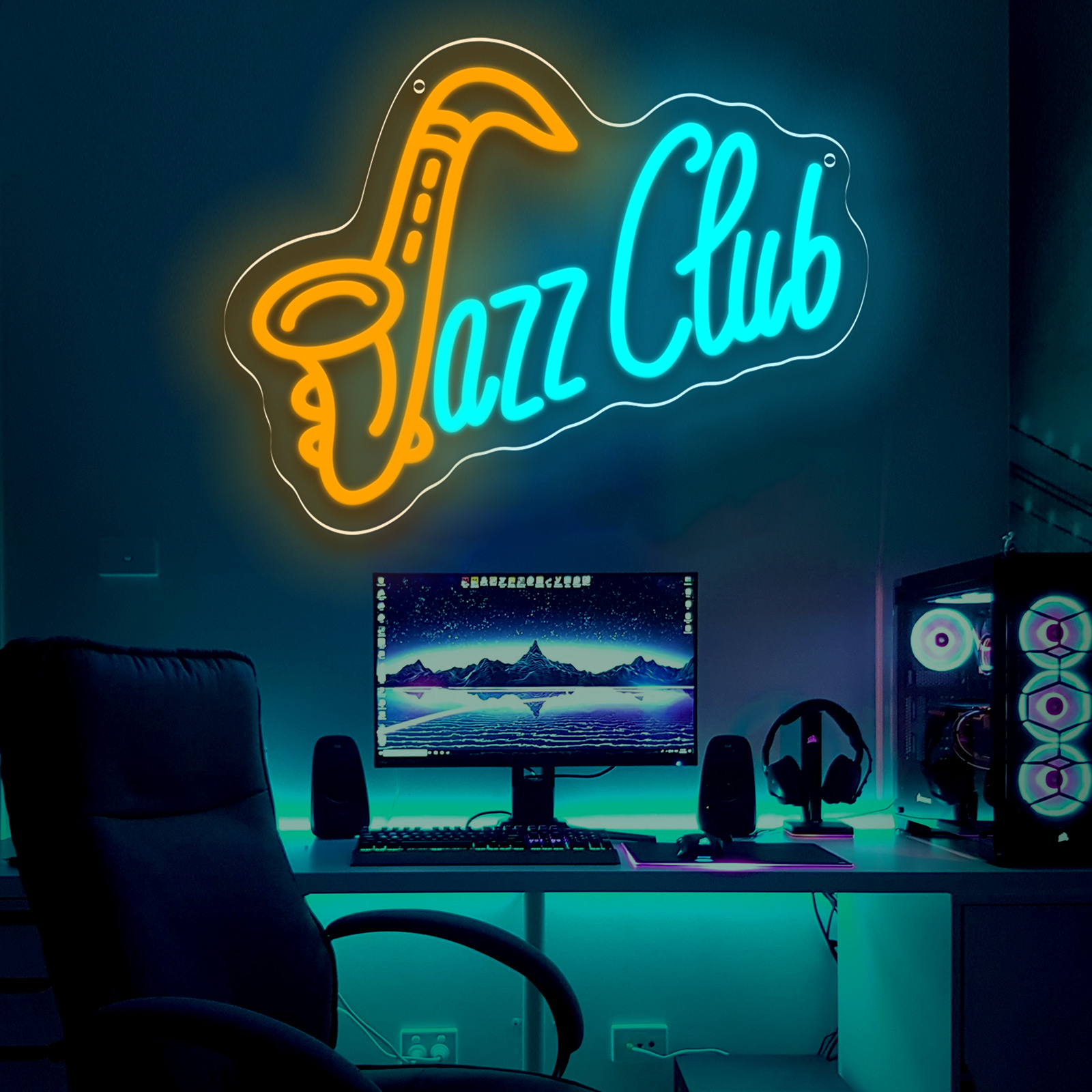 Jazz Club LED Neon Sign Saxoph - Musical Instrument Image incelemesi ve fiyatı