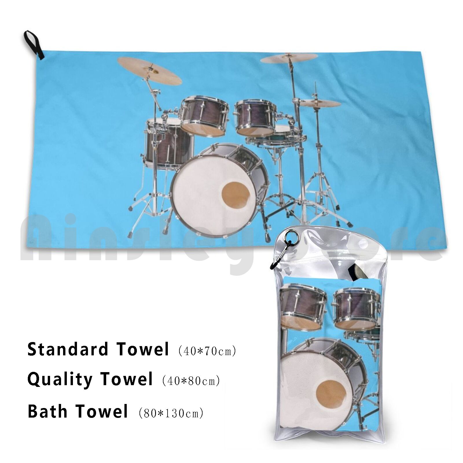 Drums Illustration Bath Towel  - Musical Instrument Image incelemesi ve fiyatı