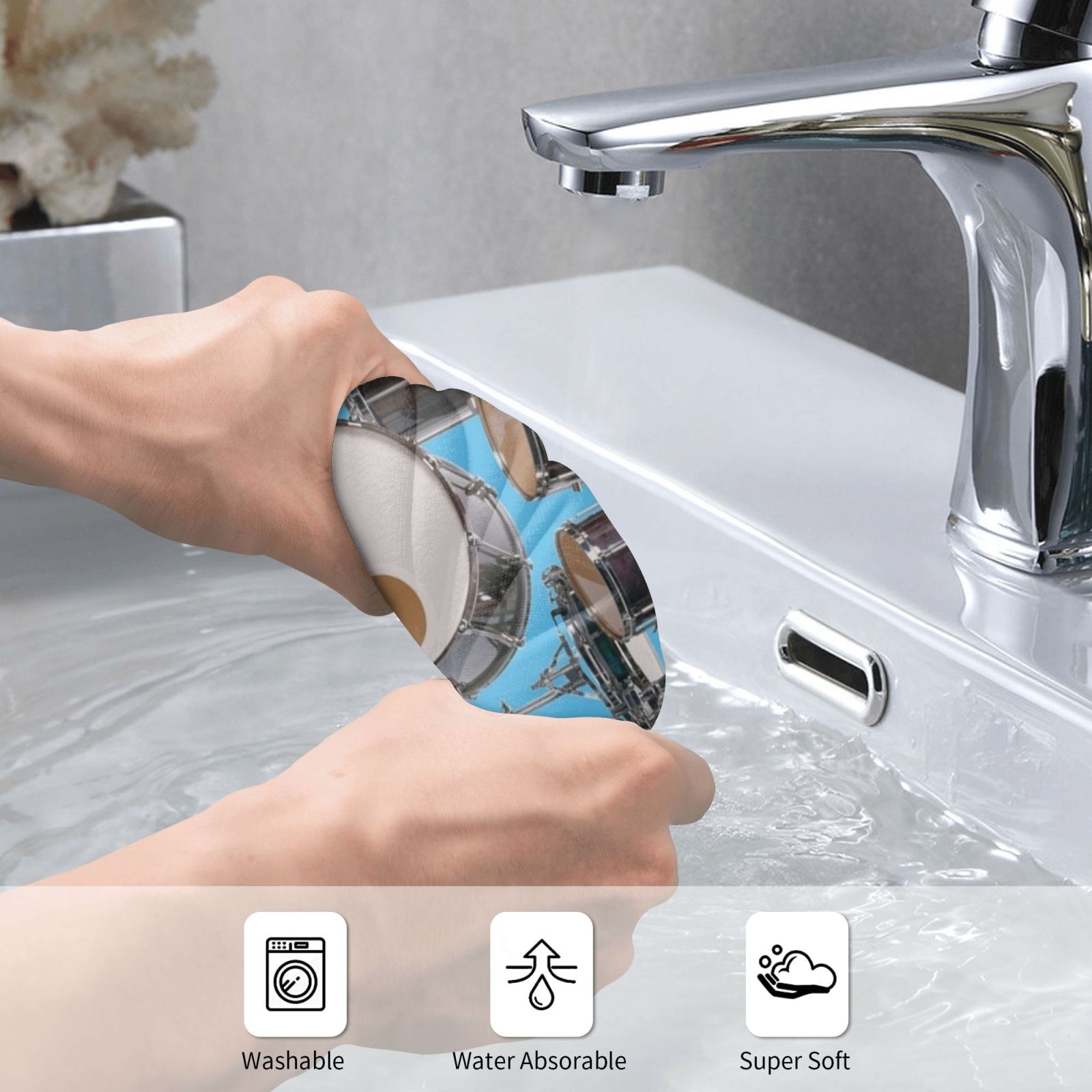 Drums Illustration Bath Towel  - Musical Instrument Image incelemesi ve fiyatı