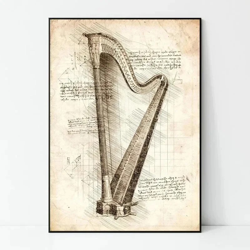 Inspired Sketch Canvas Paintin - Musical Instrument Image incelemesi ve fiyatı