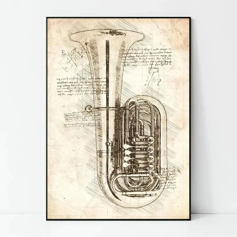 Inspired Sketch Canvas Paintin - Musical Instrument Image incelemesi ve fiyatı