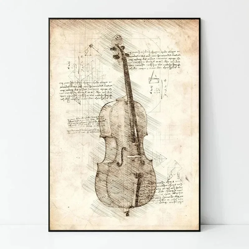 Inspired Sketch Canvas Paintin - Musical Instrument Image incelemesi ve fiyatı