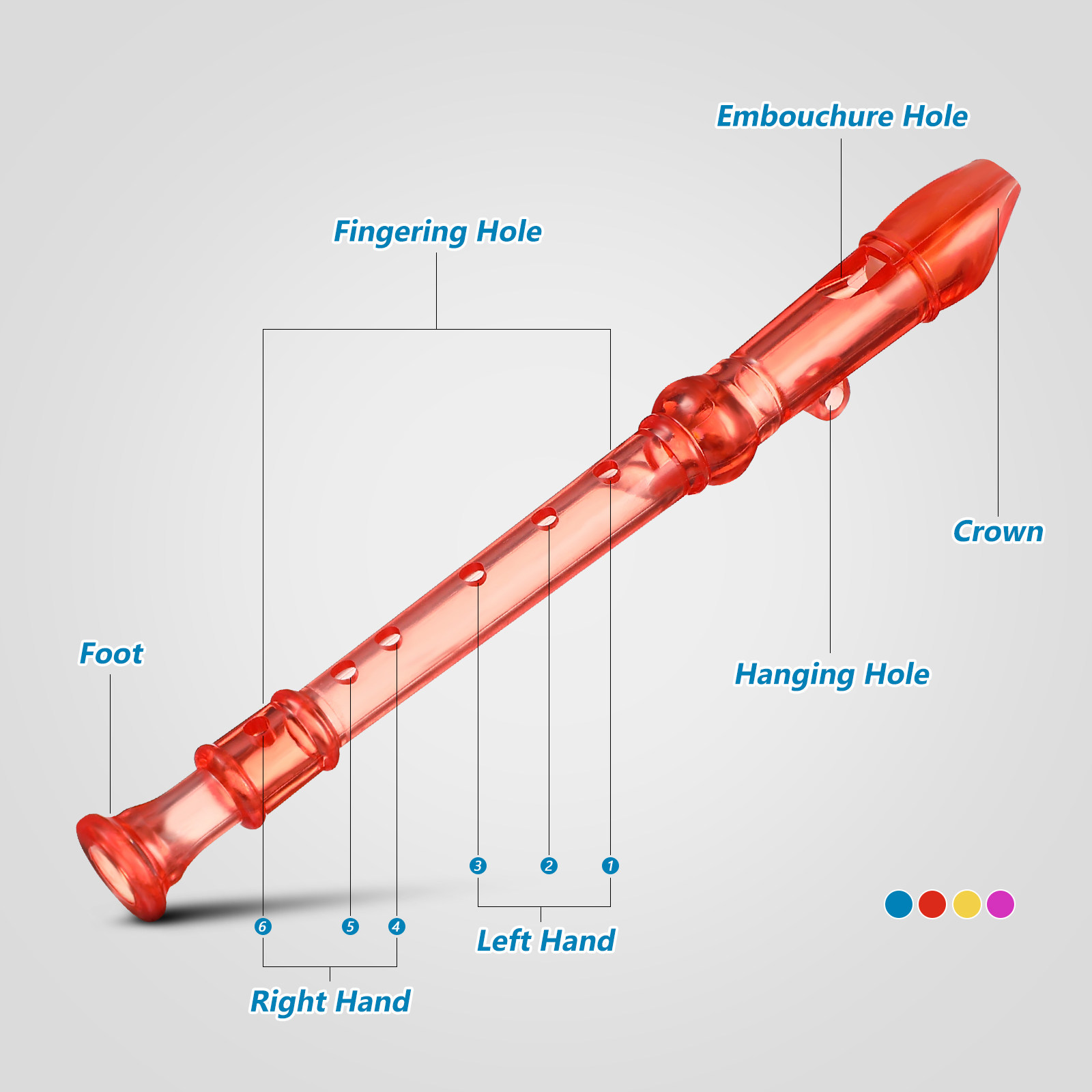 12Pcs Translucent Plastic Sopr - Soprano Recorder Plastic incelemesi ve fiyatı