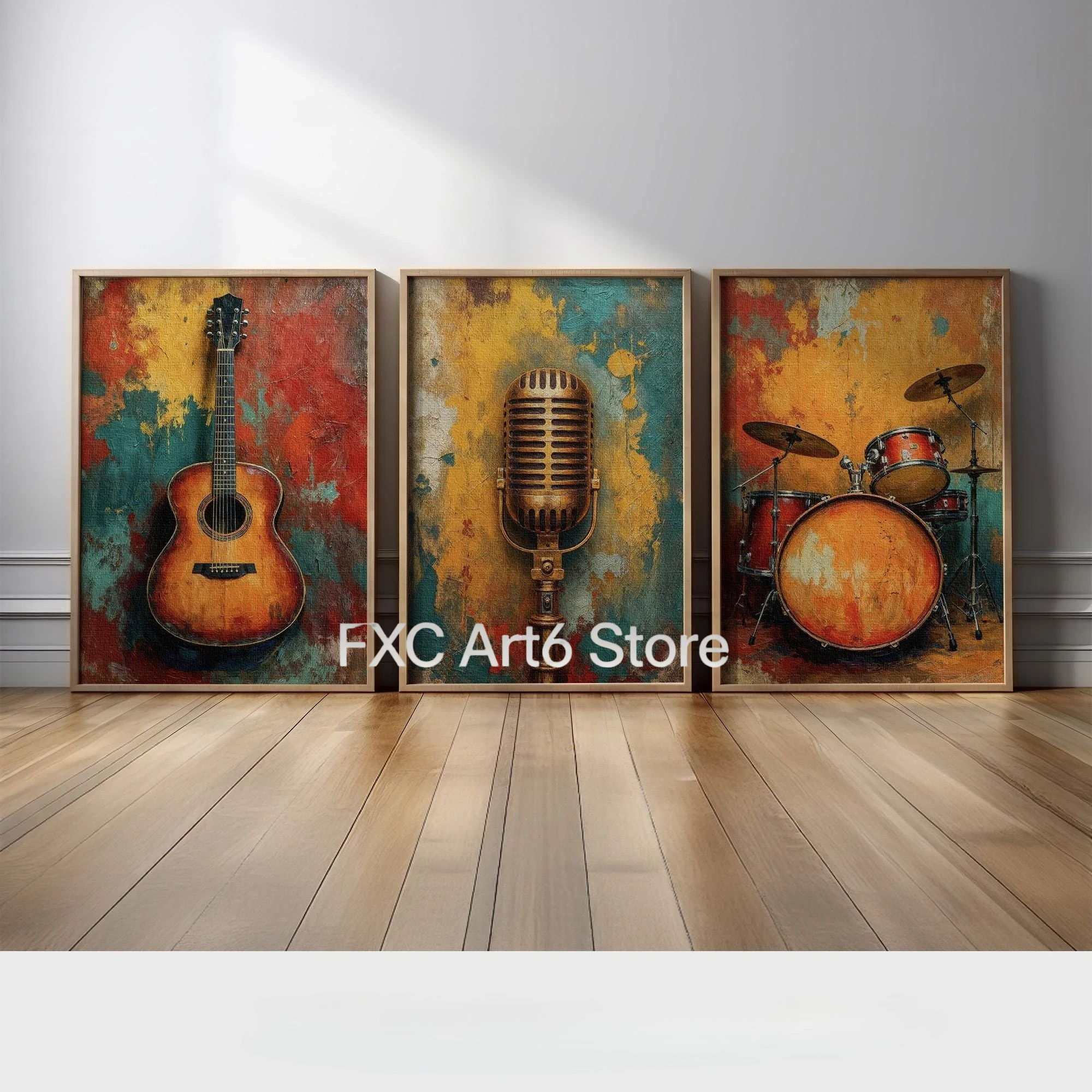 3PCS frameless  3Pcs Retro Vin - Musical Instrument Image incelemesi ve fiyatı