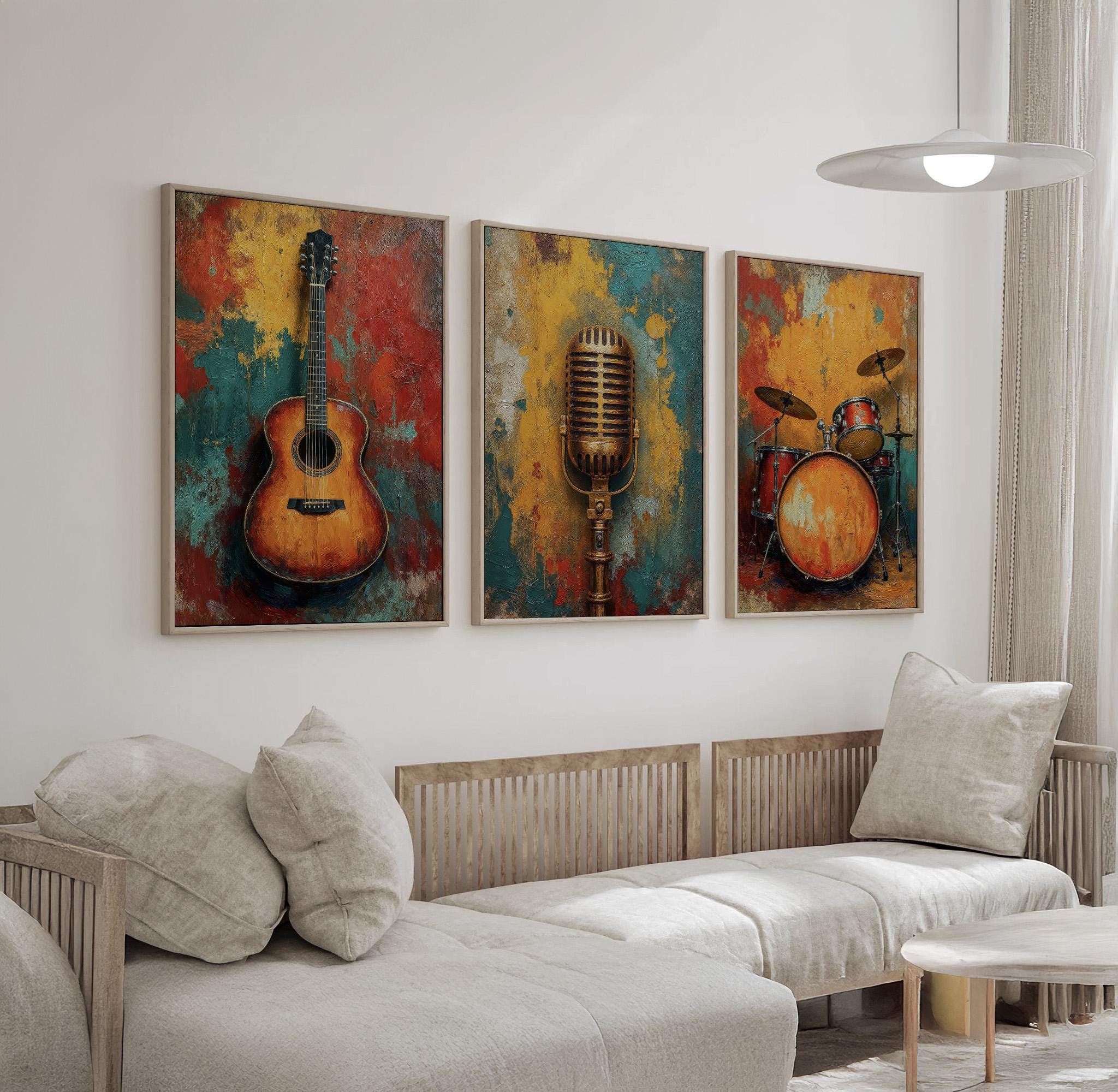 3PCS frameless  3Pcs Retro Vin - Musical Instrument Image incelemesi ve fiyatı