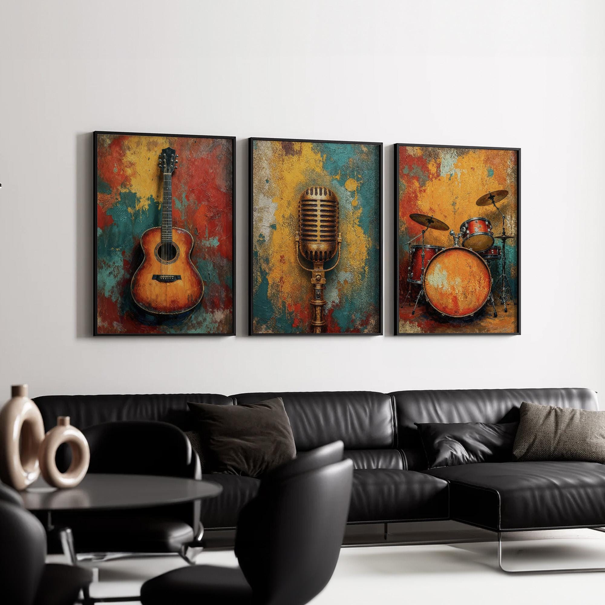 3PCS frameless  3Pcs Retro Vin - Musical Instrument Image incelemesi ve fiyatı